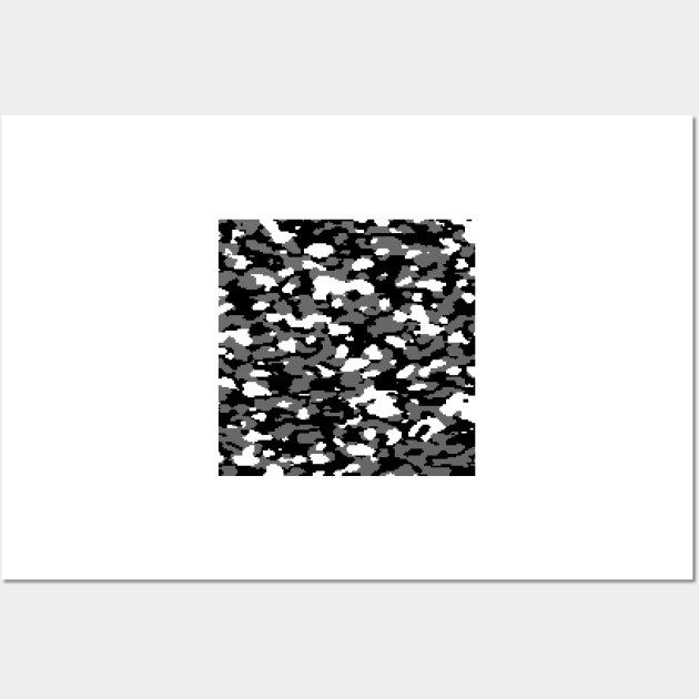 Black and white Camo pattern digital Camouflage Wall Art by Tshirtstory